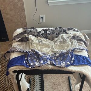 Soma Lace Underwire Bra Trio - Blue, Cream, Black